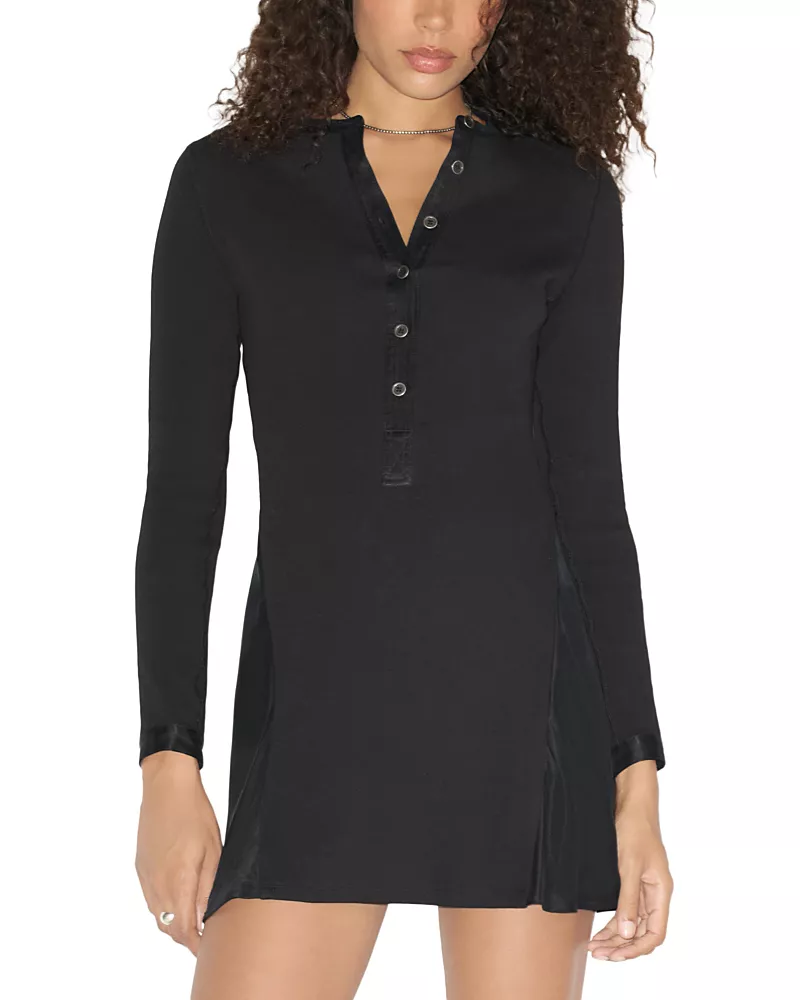 Re/Done Ruby Cotton Stretch Henley Dress