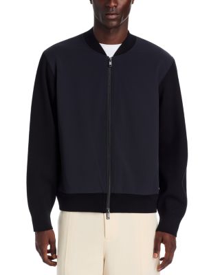 Sweater Combo Zip Bomber Jacket