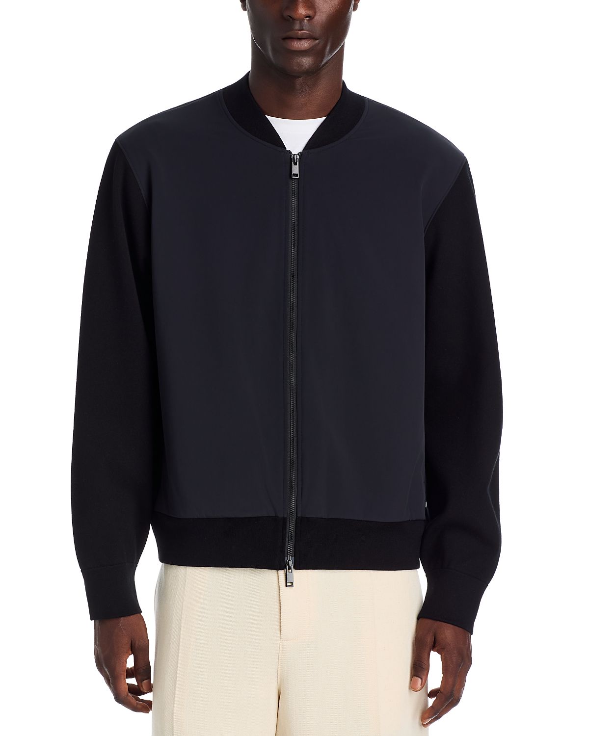 Theory Sweater Combo Zip Bomber Jacket