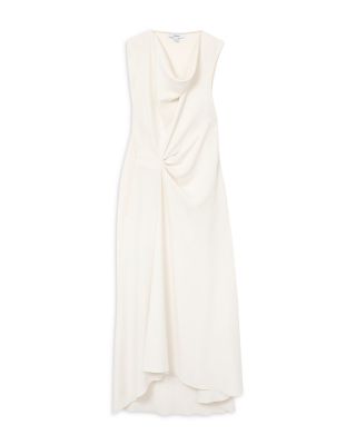 Dorota Draped Dipped Hem Dress - thumbnail 7