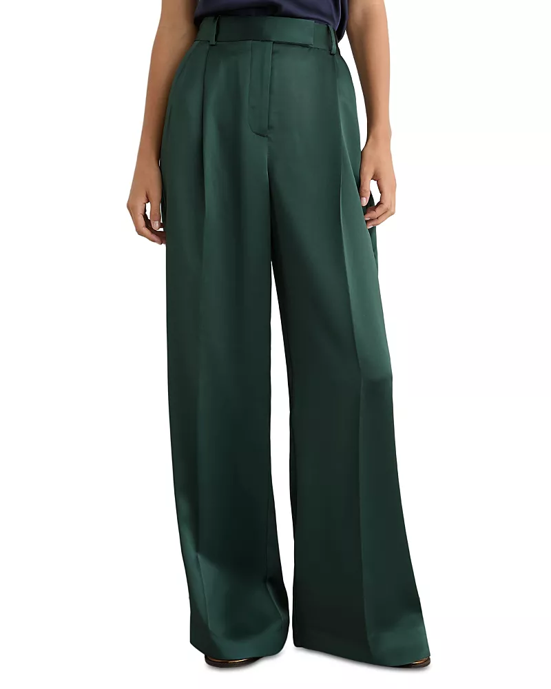 Reiss Zadie Wide Leg Satin Trousers