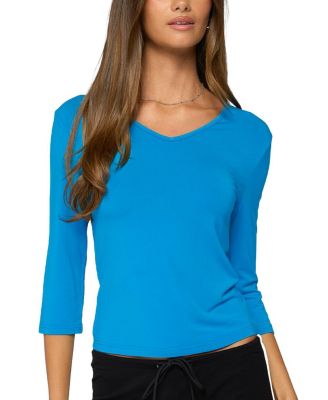 Toralei Three-Quarter Sleeve V Neck Top