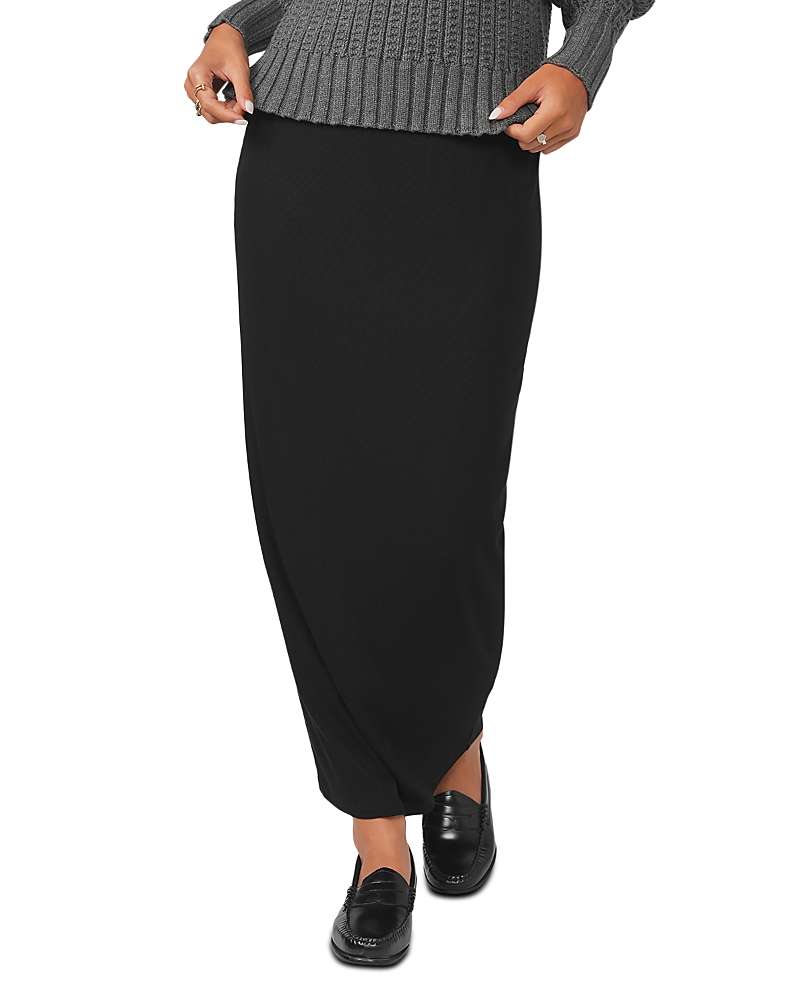 Point Carpool Knit Maxi Skirt In Black