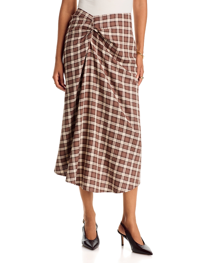 Wayf Laurel Cotton Gathered Midi Skirt
