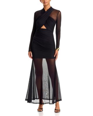 Veria Spot Mesh Maxi Dress