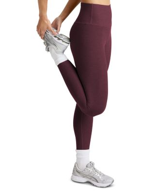 Beyond Yoga Spacedye Caught In The Midi High Waisted Legging In Burgundy