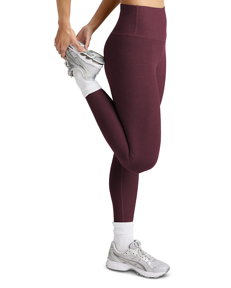 Beyond Yoga Spacedye Caught In The Midi High Waisted Legging In Burgundy