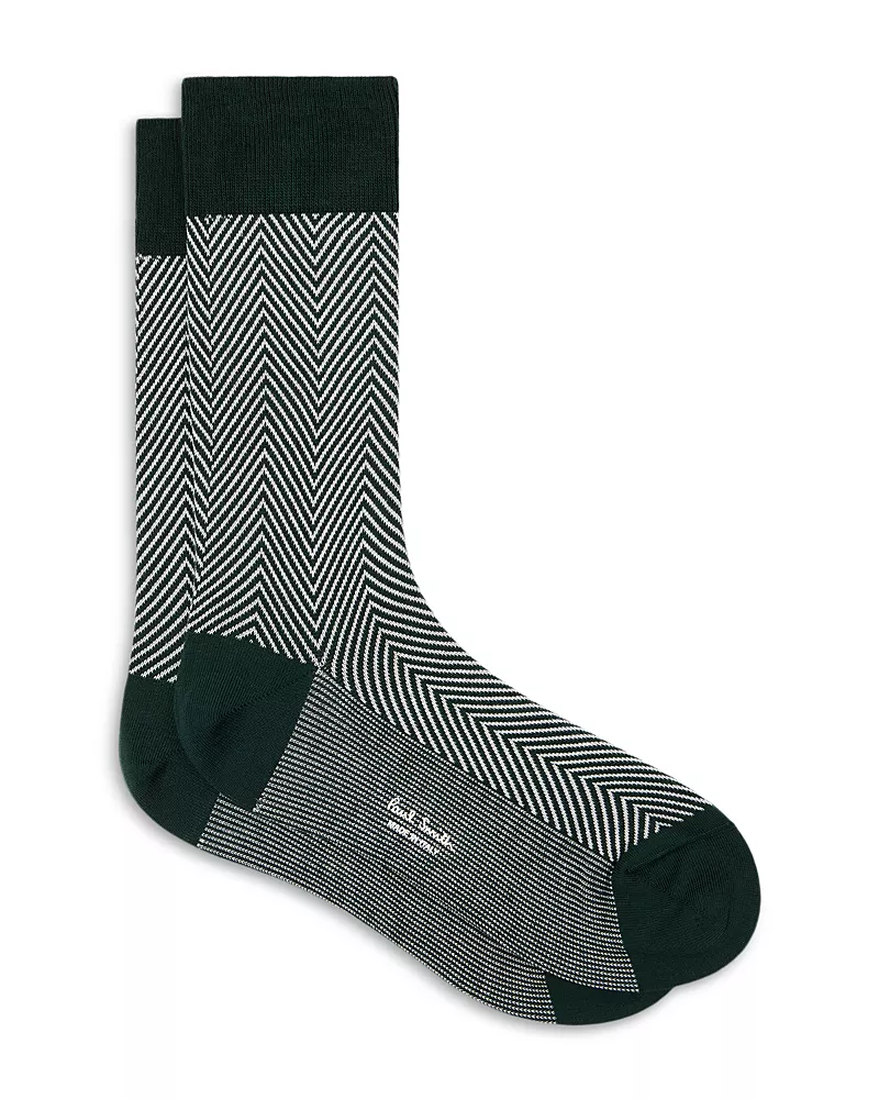 Paul Smith Herringbone Cotton Blend Socks