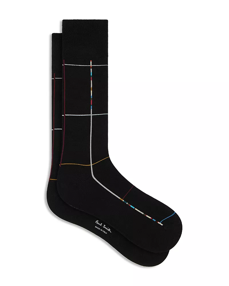 Paul Smith Signature Check Cotton Blend Socks