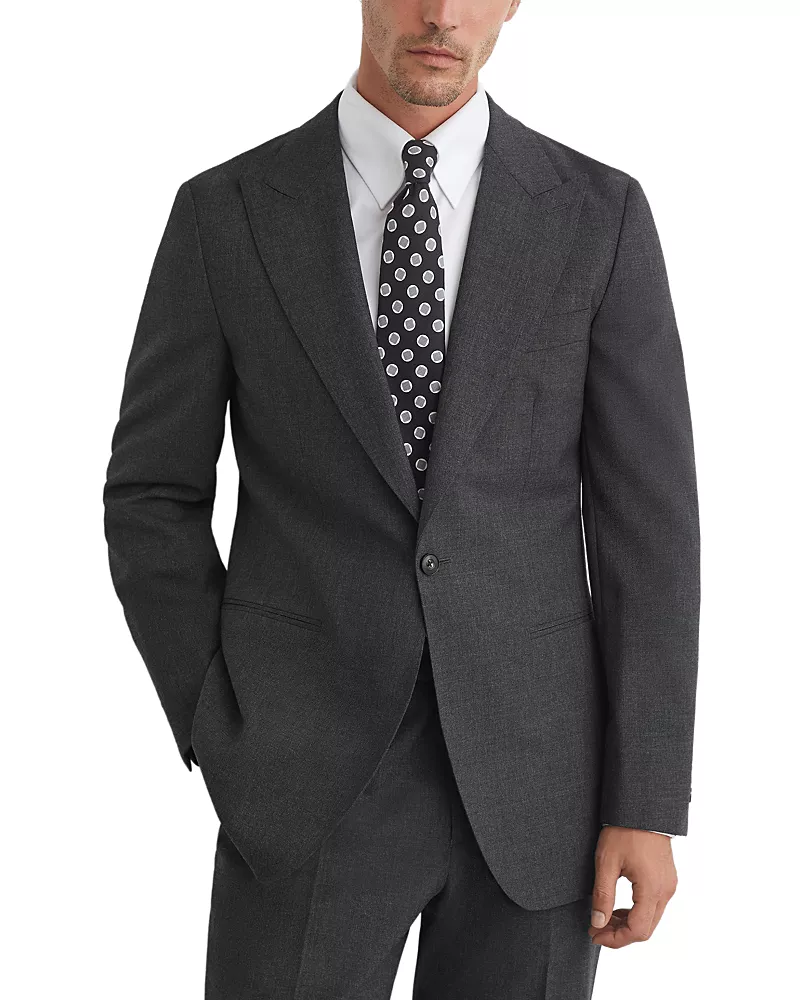 Reiss Bold Wool Single Button Peak Lapel Blazer