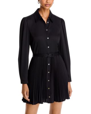 Cinq a Sept Reynolds Belted Pleated Skirt Shirt Dress