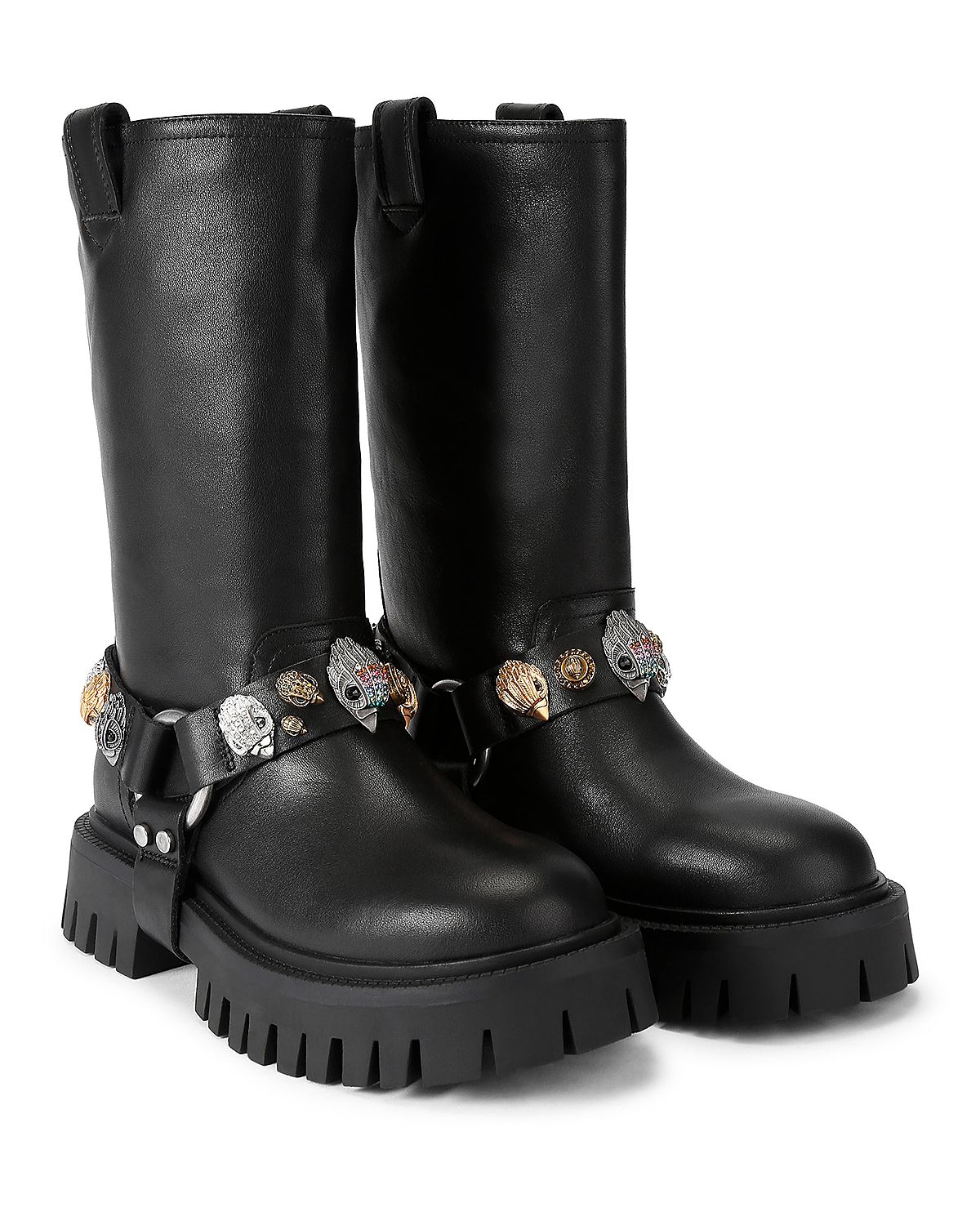 Kurt Geiger London Women's Eagles Harness Leather Biker Boots