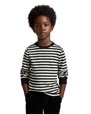 Boys' Striped Waffle Knit Cotton Tee - Little Kid