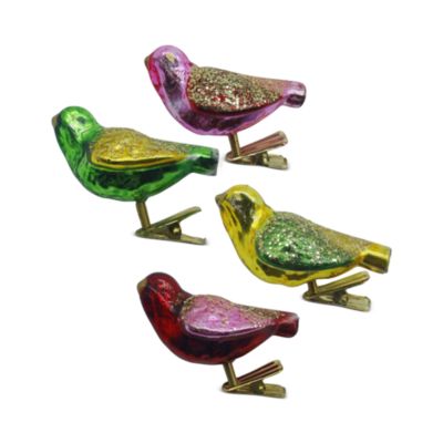 Clip On Bird Ornaments, Set of 4