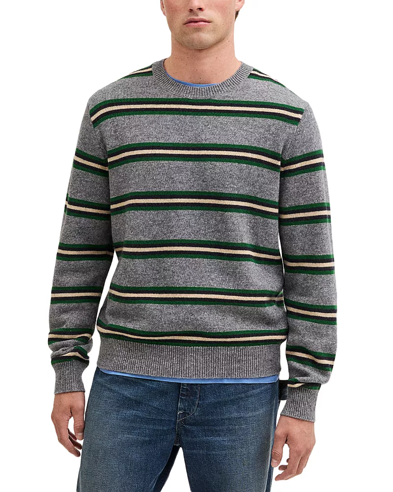 Madewell Frances Stripe Wool & Cotton Crewneck Sweater
