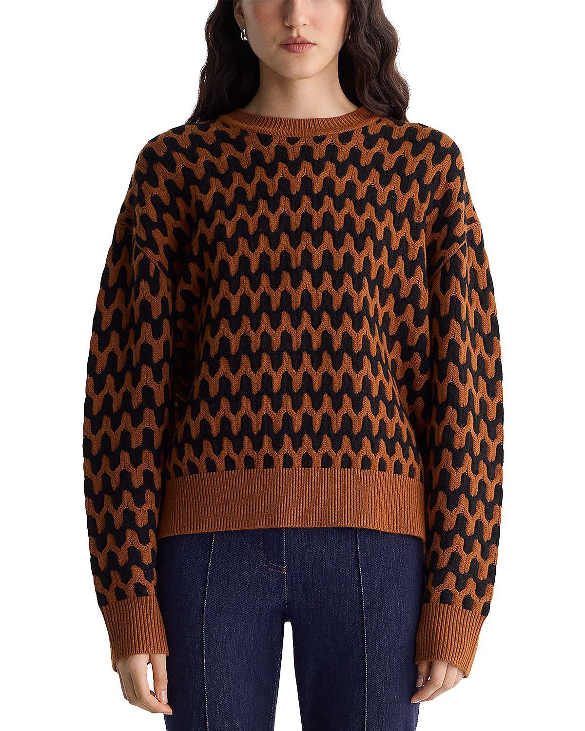 Diane von Furstenberg Volto Merino Wool & Cashmere Crewneck Sweater