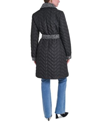 Agyness Quilted Contrast Trim Coat - thumbnail 3