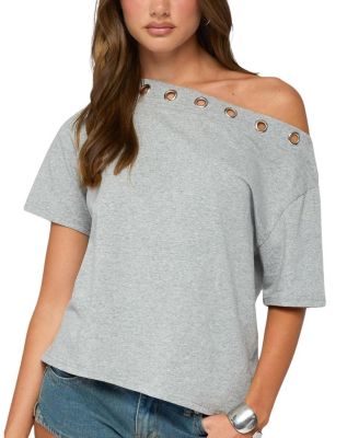  Leslee Grommet Off Shoulder T Shirt