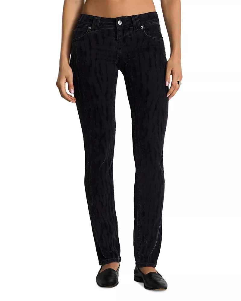 Re/Done Lean Low Rise Straight Jeans in Zebra Flock