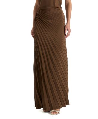 Fiona Satin Fan Pleat Maxi Skirt