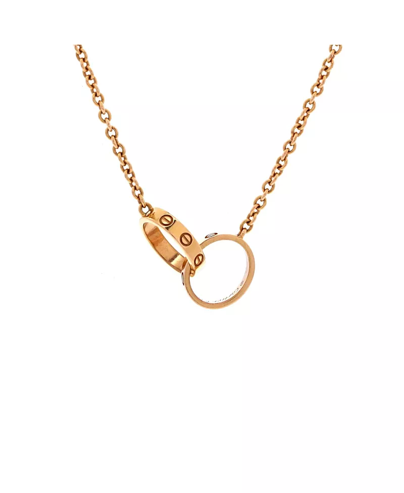 Pre-Owned Cartier Love Interlocking Necklace 18K Rose Gold, 17.25
