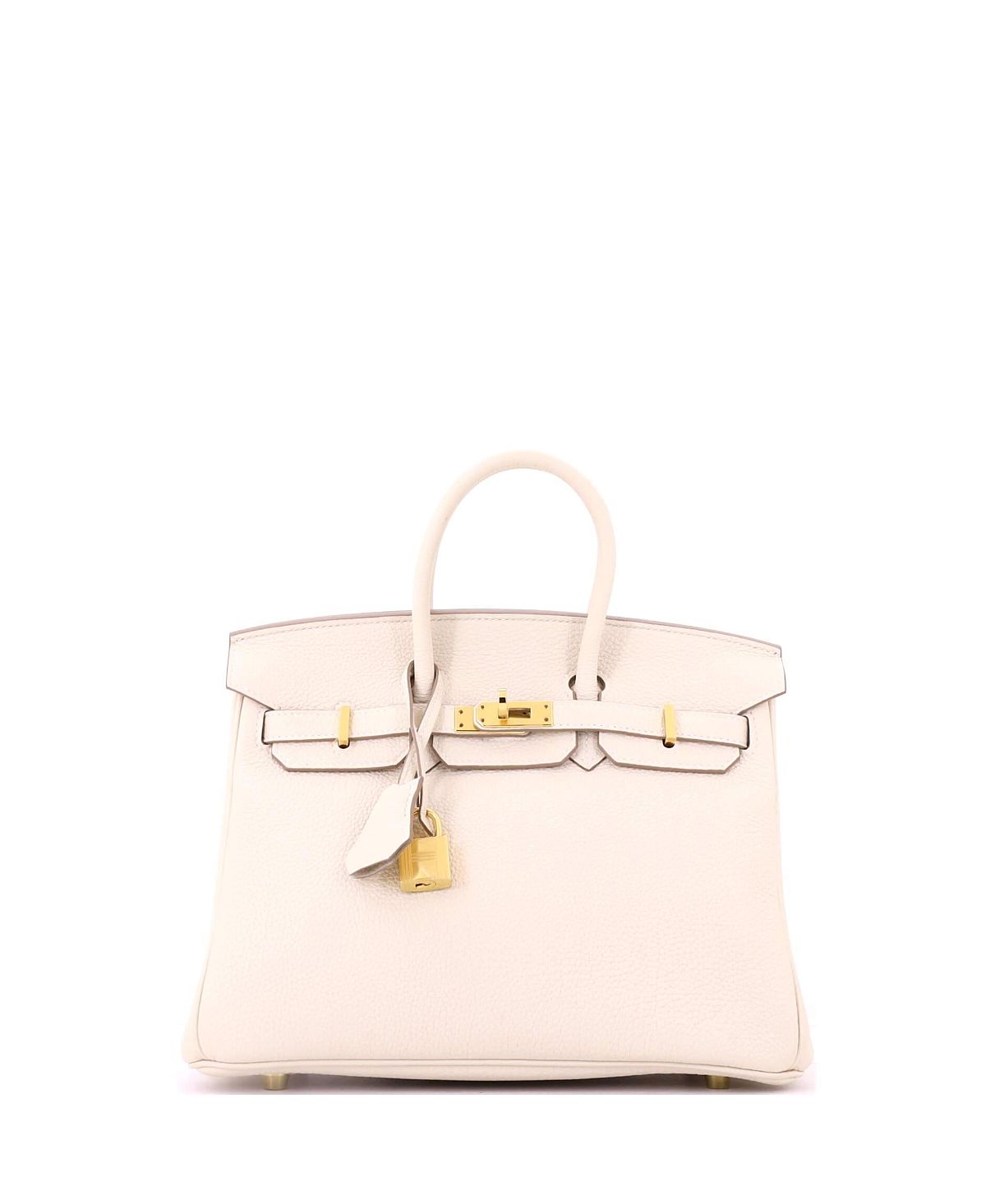 Pre-Owned HERMES Birkin 25 Handbag Light Togo with Gold Hardware
