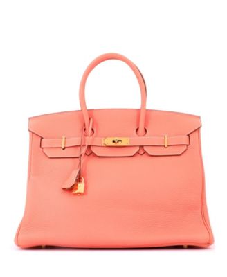 Birkin 35 Handbag Pink Clemence with Gold Hardware