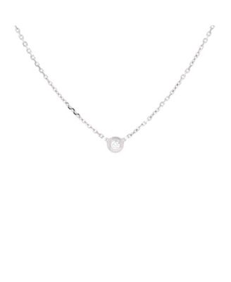 XS Cartier D'Amour Pendant Necklace 18K White Gold and Diamond, 16"