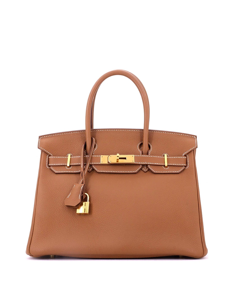 Pre-Owned HERMES Birkin 30 Handbag Brown Togo with Gold Hardware