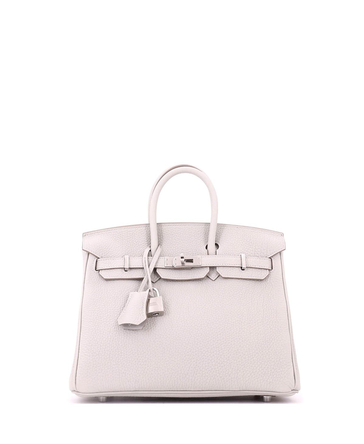 Pre-Owned HERMES Birkin 25 Handbag Grey Togo with Palladium Hardware