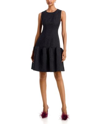 Textured Jewel Neck Dress