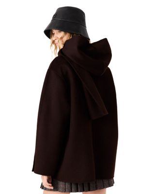 Wool Blend Hooded Long Sleeve Jacket - thumbnail 3