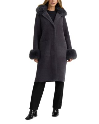 Removable Faux Fur Longline Coatigan