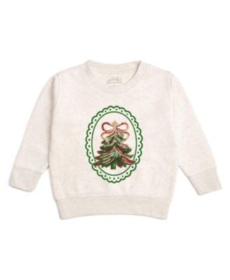 Girls' Sequin Christmas Tree Patch Sweatshirt - Big Kid
