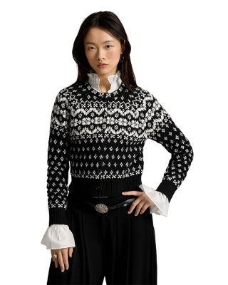 Crewneck Fair Isle Cardigan Sweater