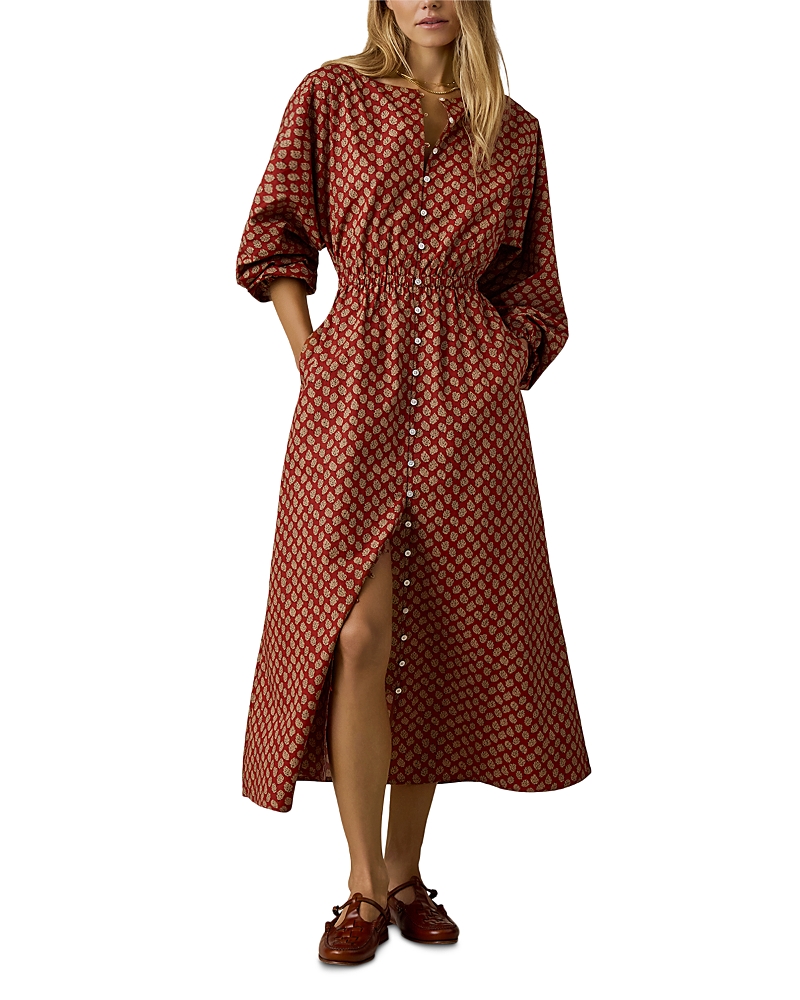 Faherty Coastal Poplin Suri Dress In Autumn Petals
