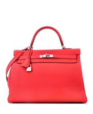 Kelly 35 Togo Leather Palladium Hardware Handbag