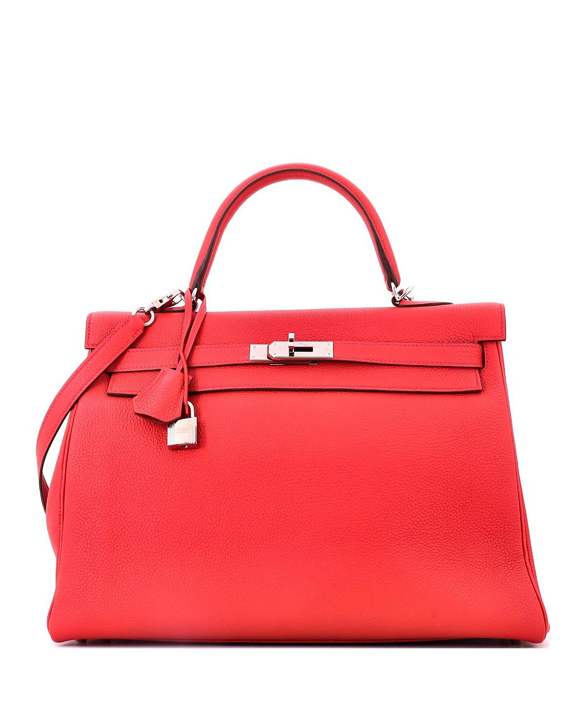 Pre-Owned HERMES Kelly 35 Togo Leather Palladium Hardware Handbag