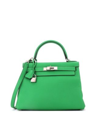 Kelly 28 Leather Palladium Satchel
