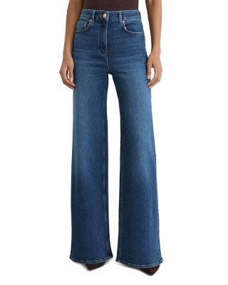 Jas High Rise Wide Leg Jeans in Mid Blue