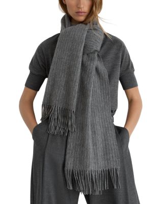 Picton Wool & Cashmere Chalk Stripe Scarf