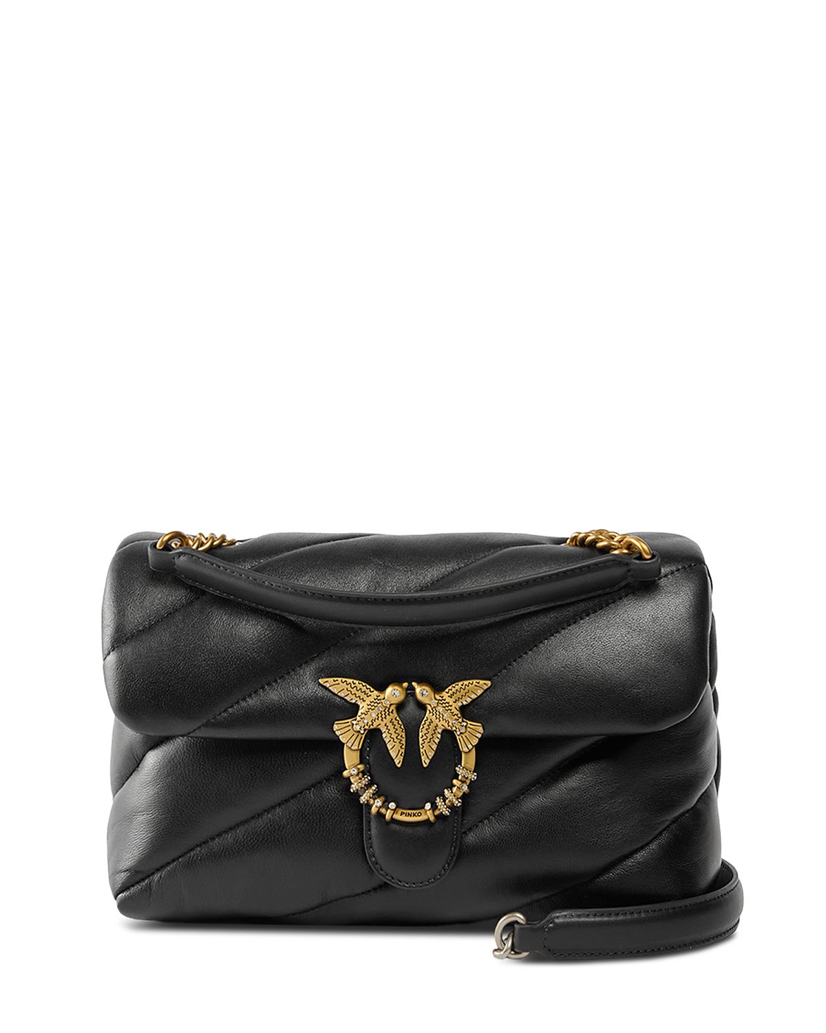 Pinko Puff Classic New Buckle Leather Crossbody