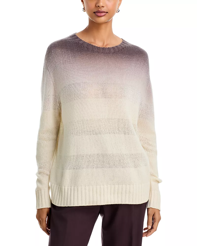Fabiana Filippi Gradient Striped Oversized Crewneck Sweater