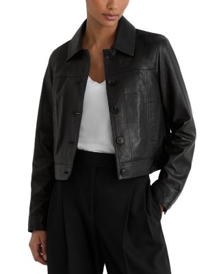 Callie Leather Trucker Jacket