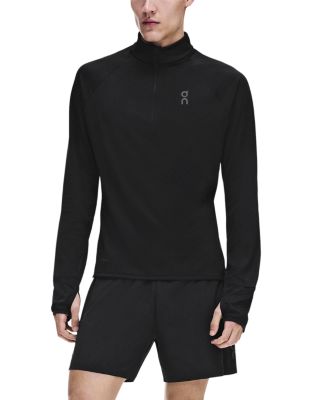 Climate Slim Stand Collar Quarter Zip Logo Sweatshirt