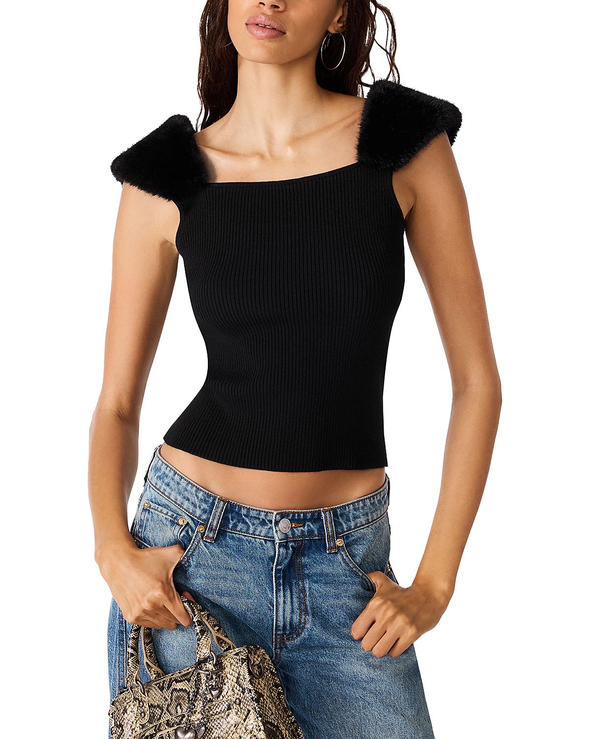 Steve Madden Madelyn Cap Sleeve Sweater Top