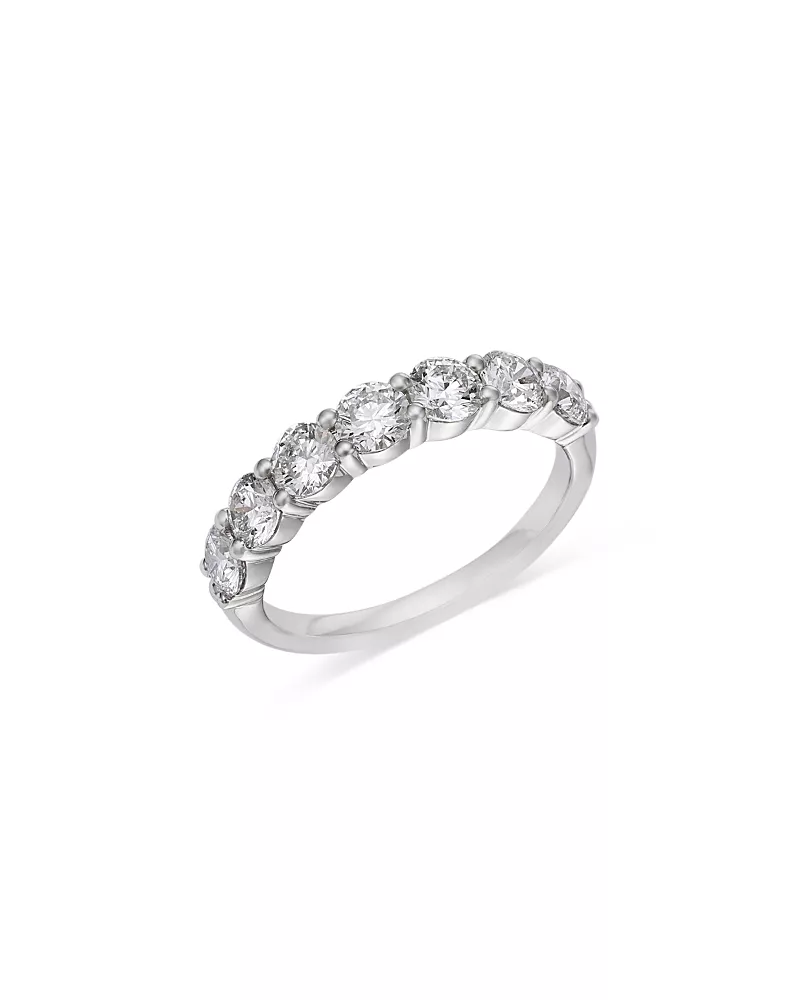 Bloomingdale's Fine Collection Luxe Collection Certified Lab Grown Diamond Seven Stone Band in 14K White Gold, 1.5 tcw