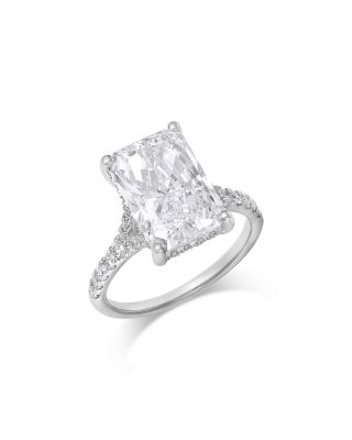 Luxe Collection Certified Lab Grown Diamond Radiant Cut Engagement Ring in 18K White Gold, 5.5 tcw