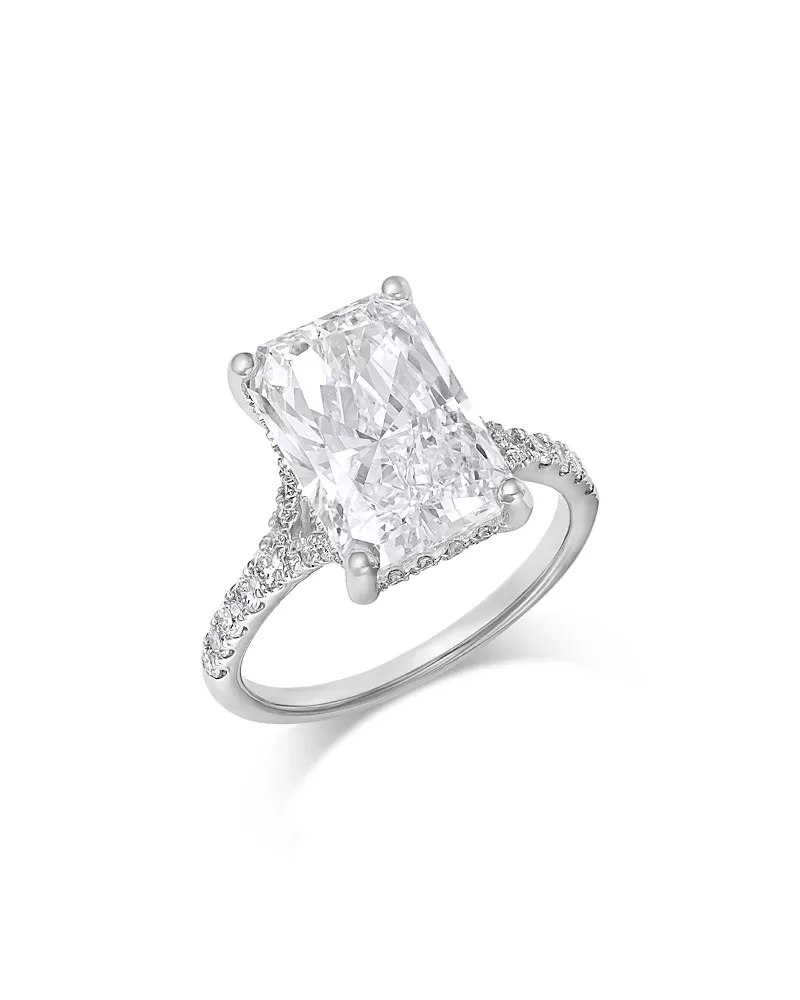 Bloomingdale's Fine Collection Luxe Collection Certified Lab Grown Diamond Radiant Cut Engagement Ring in 18K White Gold, 5.5 tcw