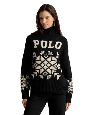 Snowflake Wool Blend Turtleneck Sweater